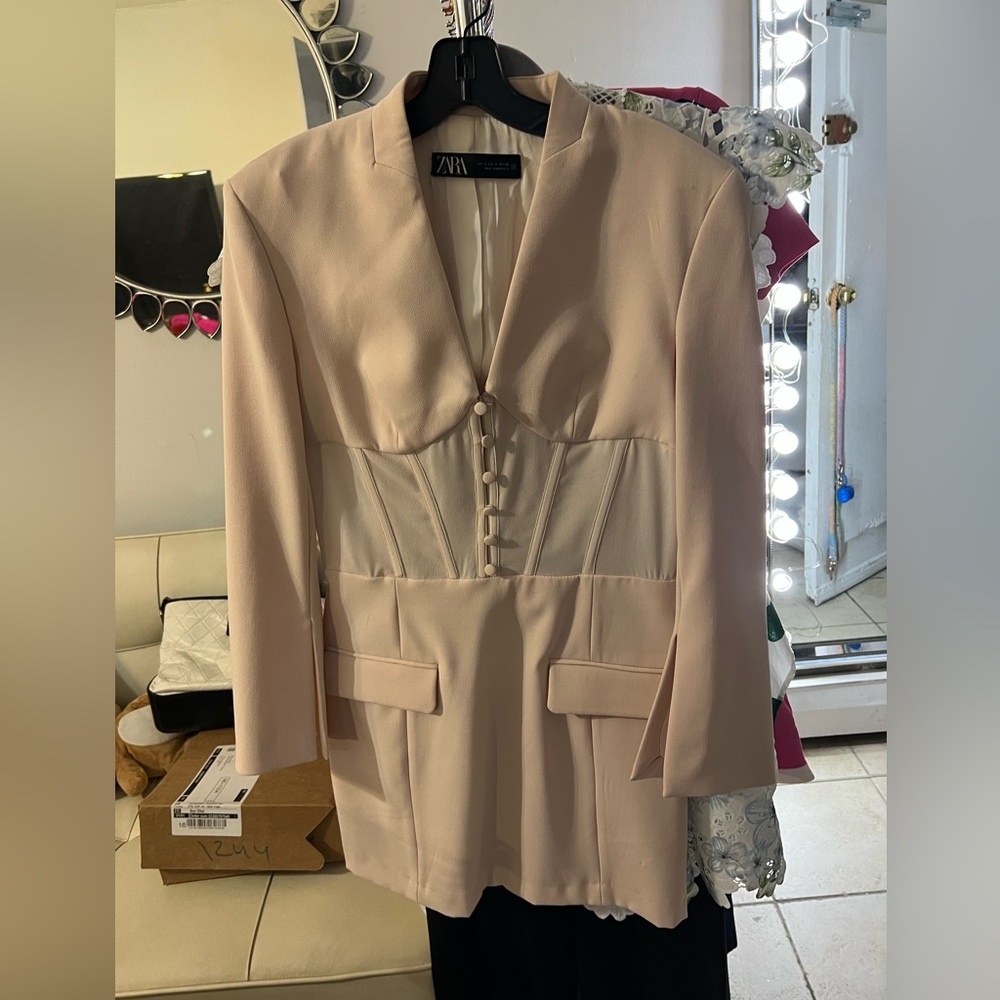 Baby pink long sleeve dress